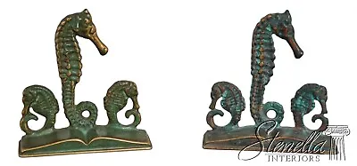 LF62267EC: Pair VIRGINIA METALCRAFTERS ET Hurley Sea Horse Brass Bookends • $385