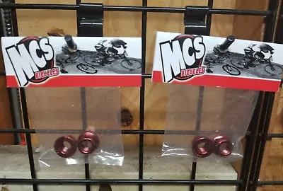 MCS Red Chromoly Flanged Axle Nuts 3/8 X26t Set Of 4 • $20