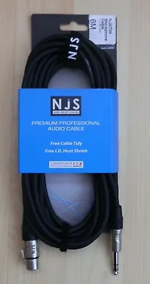 Premium Quality NJS XLR Female To Male Jack  Microphone Cable 6 Meters • £9.99