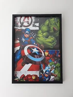 Marvel Avengers A3 Picture Poster In Black Wall Hanging Frame • £12.99