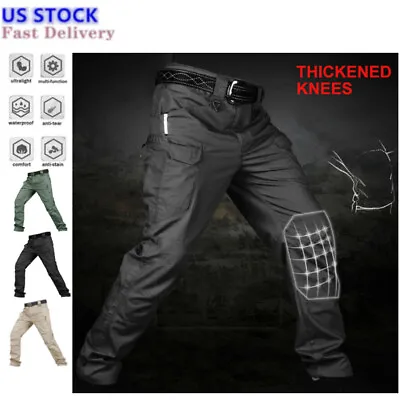 Tactical Men's Cargo Pants Waterproof Work Pants Outdoor  Hiking Combat Trousers • $25.26