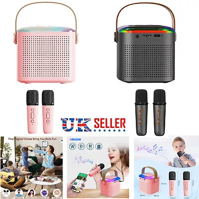 Karaoke Machine 2 Wireless Microphone Portable Bluetooth Karaoke Machine Speaker • £15.89