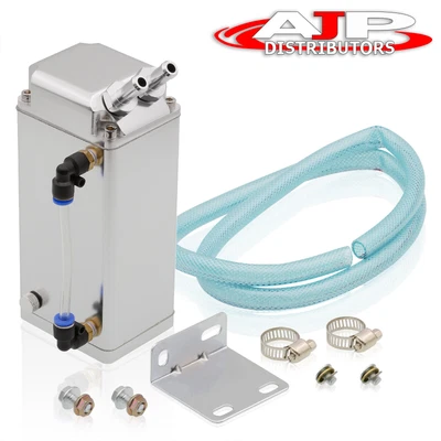 $29.99 • Buy 600ML Aluminum Square Oil Fluid Cylinder Catch Can Reservoir Tank Over Flow Kit