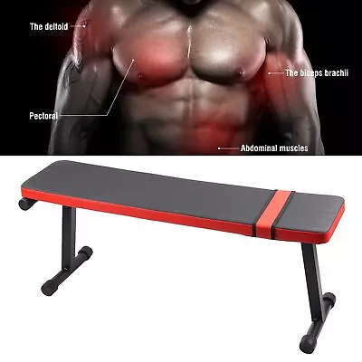 Strength Flat Utility Bench Weight Lifting Gym Workout Fitness Home Exercise • $56.99