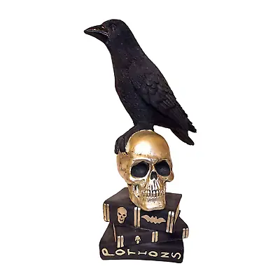 Black Raven Skull Books HALLOWEEN Decoration - Poly Resin (feels Like Pottery) • £15