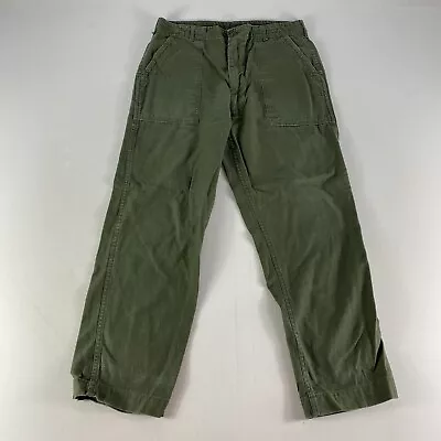 Vintage Vietnam Army Pants Mens 32x30 Green Glenn Mfg Trousers OG-107 Sateen 60s • $62.99