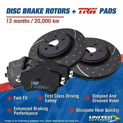 Front Slotted Brake Rotors TRW Pads For Alfa Romeo Alfa 1750 GTV 1750 • $513.95