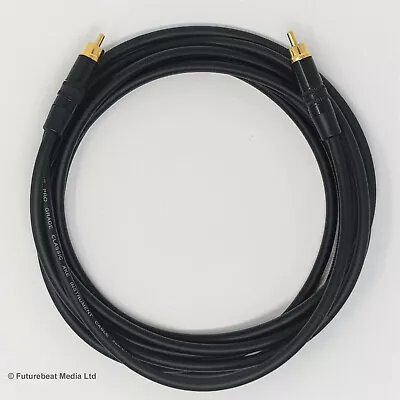 Van Damme Pro Grade Gold RCA Phono Subwoofer Cable Silver Plated Pure OFC • £11.45