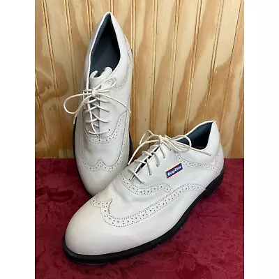 Vtg Men's Wing Tip Promo Chicago Tribune Golf Shoes White Men's Sz 9 Leather Cha • $25
