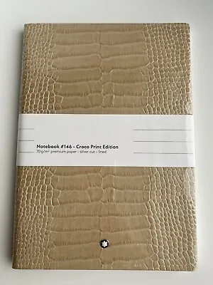 SEALED Montblanc Notebook Croco Print Edition Silver Cut-Sand#146 Lined #119619 • $39.94