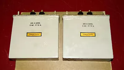 Pair Western Electric Type 295A Oil Condensers/Capacitors 5 MFD Good • $700