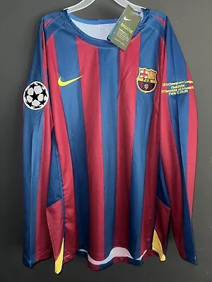 Ronaldinho #10 Barcelona 05/06 Champions League Final Long Sleeve Jersey Size M • $120