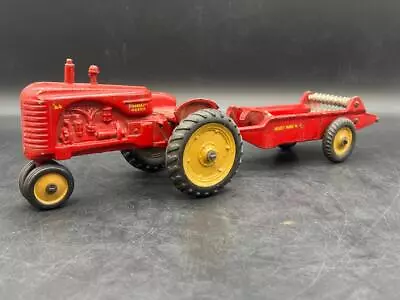 Vintage King MH Massey Harris 44 Metal Die Cast Toy Tractor + 11 Manure Spreader • $129.99