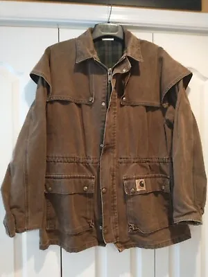 Nice! Vintage Men's Distressed Carhartt Worsterlon Cape Jacket (L) RN# 14806 • $95