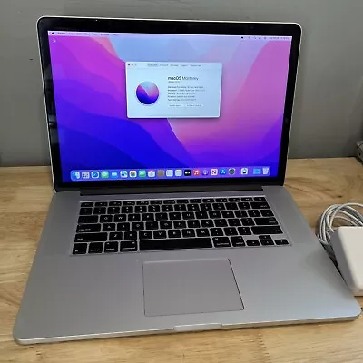 Apple MacBook Pro 2015 15   Core I7 2.2Ghz 16GB 256GB SSD WCam OS Monterey • $180