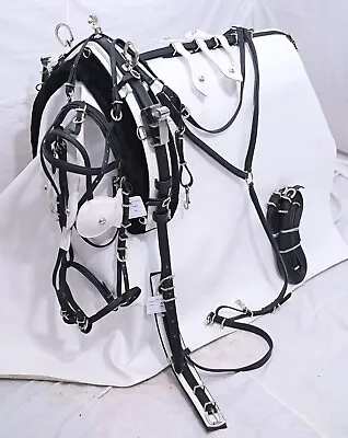 Biothane Quick Hitch Horse Harness Set Black And White Colour • £190