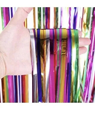 2M- Foil Fringe Tinsel Shimmer Curtain Door Wedding Birthday Party Baby Shower • £3.17