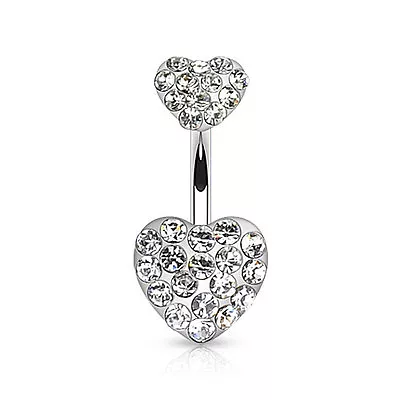 Heart Ferido Sparkle Belly Navel Ring (316L) Surgical Stainless Steel 14g (1pc) • $4.99