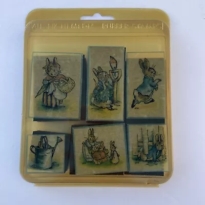 BEATRIX POTTER ANIMALS RABBIT 6 RUBBER STAMPS ALL NIGHT MEDIA In GUC • $19.99