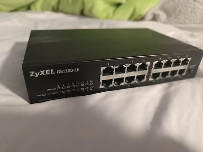 Zyxel GS1100-16 With No Brackets & UK PSU XyXEL 16-Port Gigabit Switch • £21.50