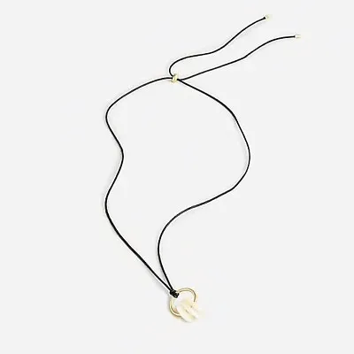 $13.45 • Buy J. Crew Leather Cord Mother Of Pearl Pendant Necklace, New With Tags