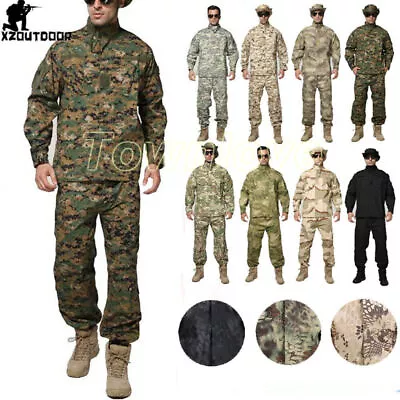 Mens Army Tactical Combat Jacket Pants Military Suits Sets BDU Uniform SWAT Camo • $63.96