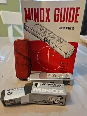 Vintage Minox A Spy Camera W/Carrying Case Book Film Cold War Made In Germany  • $111.96