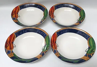 Misono/Sango CAFE PARIS Set 4 Oval Soup Cereal Bowls 7 7/8” Art Deco • $19.80