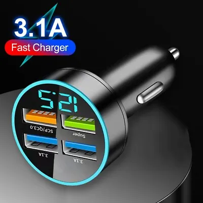 Multi Port USB Car Charger With Universal Socket Adapter Fast Charging • £4.90