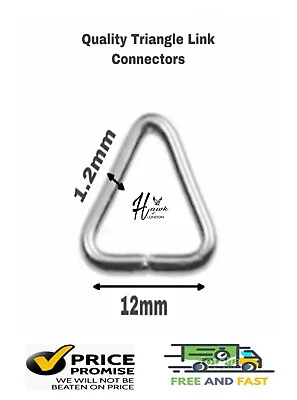 Triangle Link Connectors Key Ring Chain Split 12mm Nickle Jewellery Various Qty • £1.89