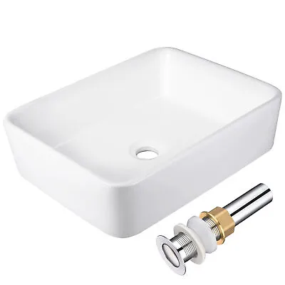 Aquaterior Bathroom Porcelain Ceramic Vessel Sink Vanity Basin With Drain • $72.99