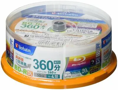 Verbatim Blu-ray Disc 20 Spindle - 50GB 4X Speed BD-R DL - Printable From Japan* • $38.67