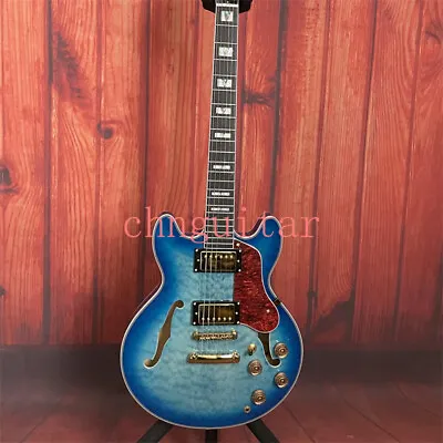 Blue Burst ES339 Electric Guitar Double F Hole 2 Humbuckers Quilted Maple Top • $336.30