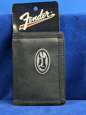 Black Authentic Fender® Tri-Fold Men's Fabric Wallet New Old Stock DE-06 • $5.45