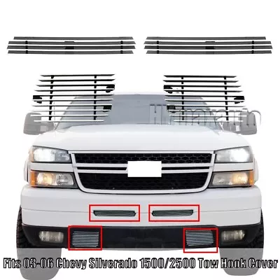 Front Billet Grille Fits 2003-06 Chevy Silverado 1500/2500 Bumper Tow Hook Grill • $47.49