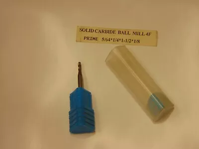 $5.11 • Buy 4 Flute 5/64 X 1/8 X 1/4 X 1-/12  Single Ball End Carbide Un Coated