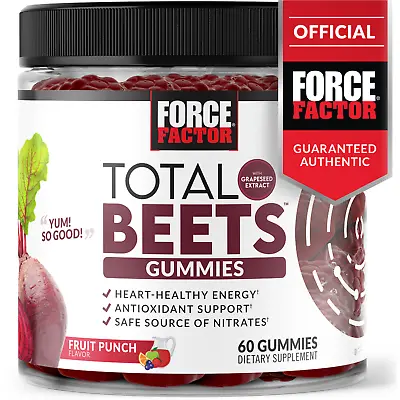$21.99 • Buy Force Factor Total Beets Gummies, Heart Healthy Energy, Beet Root, Antioxidants
