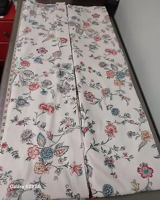 Laura Ashley Chinese Silk Drapes Curtains-Lined-84  Two Pairs Available Tiebacks • $179.99