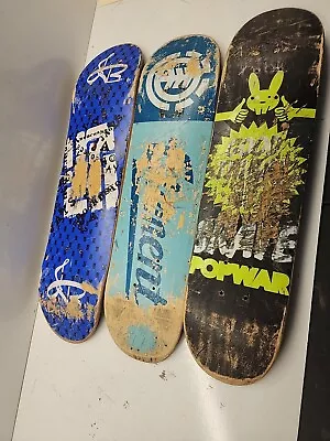 Lot Of 3 Mixed Vintage Skateboard Decks Element Jays 90s-2000s? • $67.49