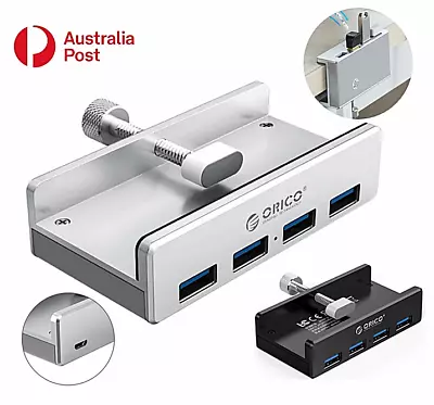 ORICO USB Multi HUB Clamp-type 4 Ports USB 3.0 Charging Adapter Mac PC Desktop • $32.18