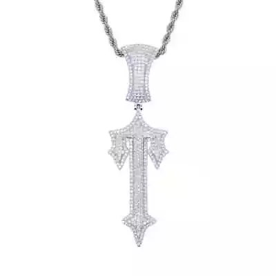 Trapstar Pendant Chain Silver Necklace Iced Out Bling Shiny Jewellery Diamond • £14.99