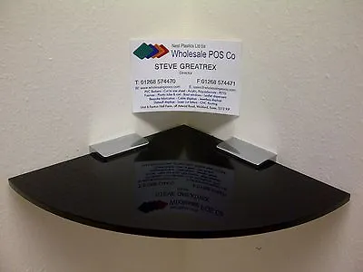 Gloss Black Perspex® Acrylic Corner Shelf With Chrome Fixing Brackets 5mm Thick • £22.87