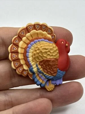 $5 • Buy Thanksgiving Turkey HALLMARK CARDS Vintage Resin Brooch Pin Fall Autumn Holiday