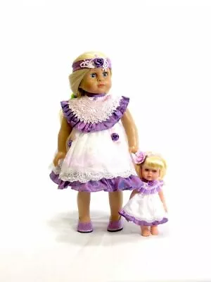 Doll Clothes 18  Dress Lavender White Lace Headband Fits AG Dolls FREE 8  Doll • $15.29