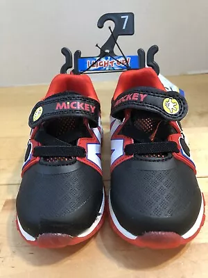 MICKEY MOUSE DISNEY BOYS LIGHT-UP SNEAKERS SHOES TODDLERS Size 7 • $11