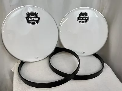 (2pc) Hoop & (2pc) Head Black Aluminum Set Mapex 20  Kick Bass Drum • $149.99