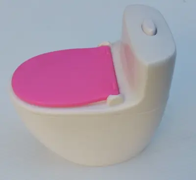 Barbie Doll Dream House 2018 Pink White Toilet Flush Sound Bathroom Toy Working • $49.99