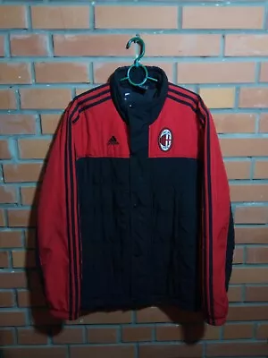 AC Milan Training Football Soccer Winter Jacket Red/Black Adidas Mens Size S • £96