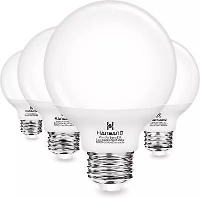 Hansang G25 LED Globe Light Bulbs 60W Equivalent 5000K Daylight Bathroom E26  • $19.73