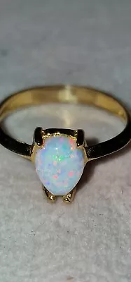 A Beautiful 9 Ct Real Gold Opal Ring Full Uk Hallmarked Sheffield Assay Size M • £119.50